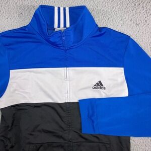 Adidas Track Jacket Boys Large Full Zip Colorblock Casual Athletic School Sporty